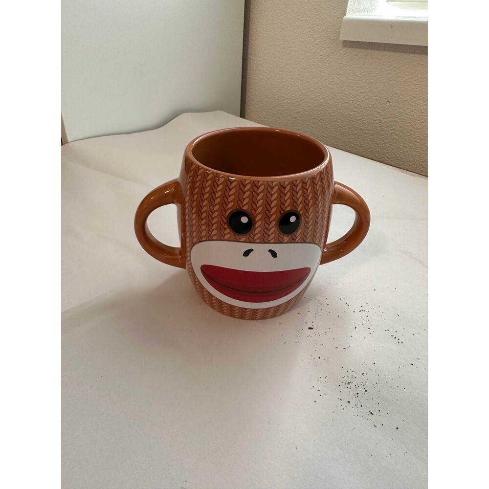 Monkey sock mug 3 handles in excellent condition